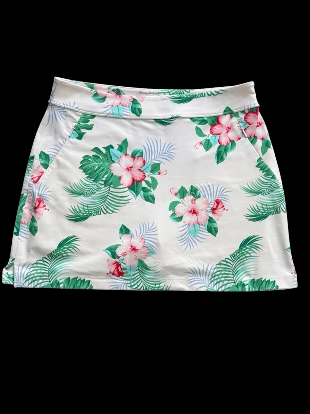 Tommy Bahama Skort Small IslandZone Tropical Floral Golf Skirt Shorts White Pink
